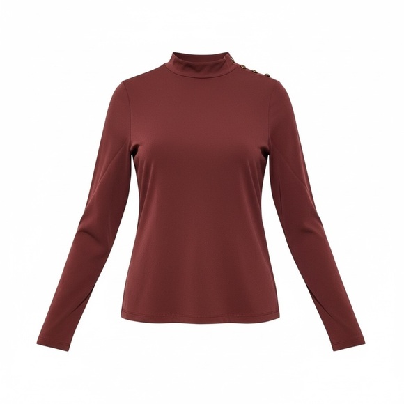 Michael Kors Tops - MICHAEL KORS Elegant Maroon Long Sleeve Top